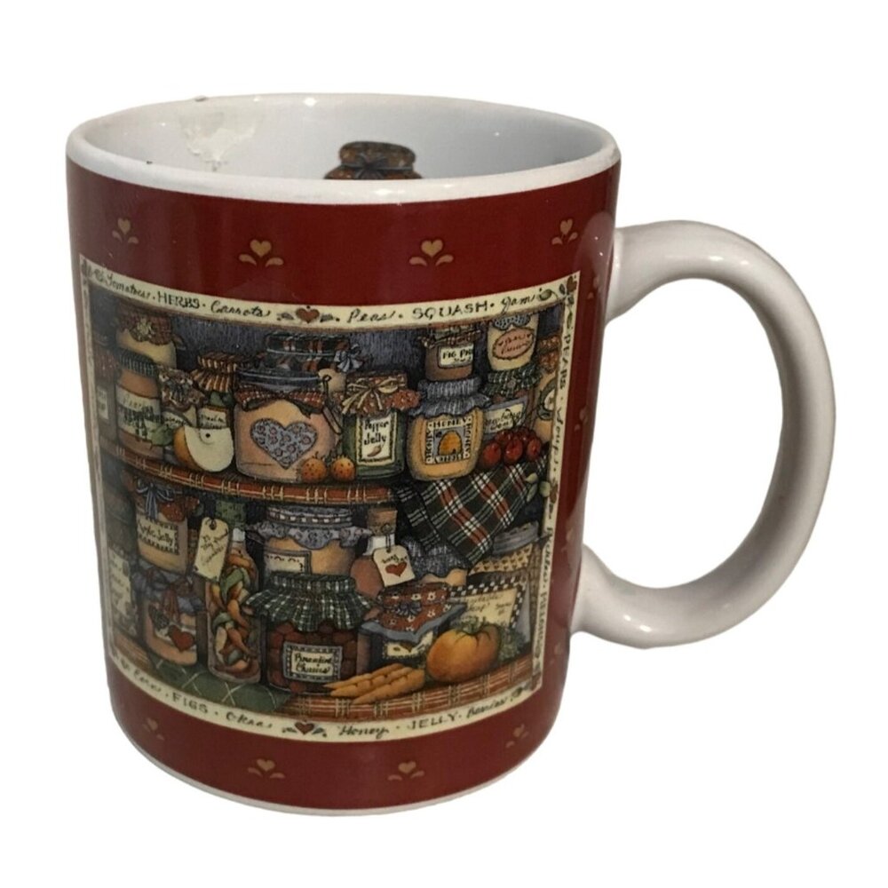 Lang & Wise Mug Virginia's Preserves Collector Coffee Cup By Susan Winget 1997